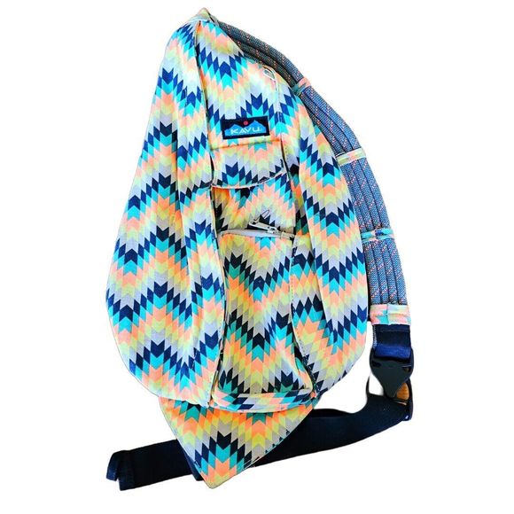 Kavu Handbags - KAVU Original Rope Sling Bag with Adjustable Rope Shoulder Strap chevron aztec